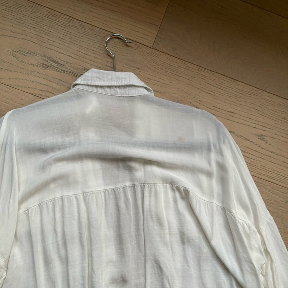White button down long lounge shirt - Picture 4 of 10